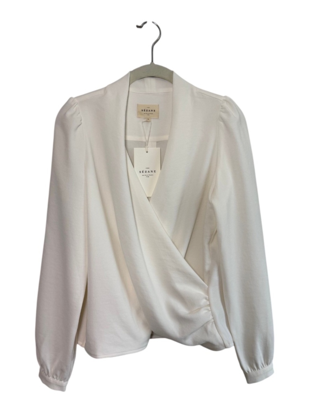 NWT Sezane Abélia Blouse in Ecru Size US 2